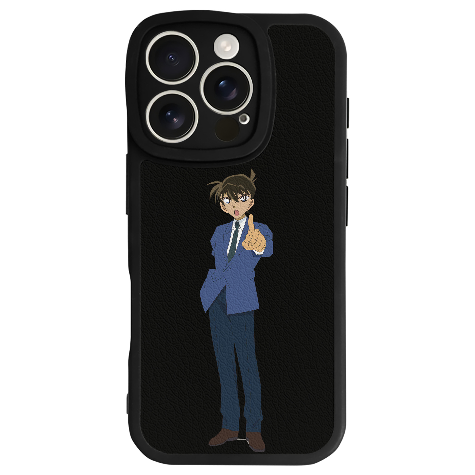 （画像用） 名探偵コナン 江戸川 コナン Detective Conan Conan Edogawa 【iPhone 16シリーズ対応】シリコンスマホケース（レザー調） 材質：シリコン